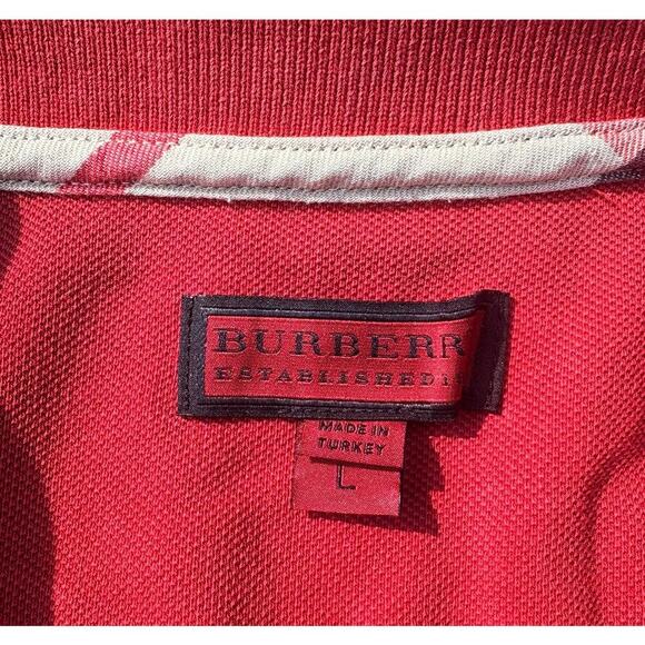 BURBERRY London Polo Golf Shirt in Red - Men's Size Large - Picture 2 of 11